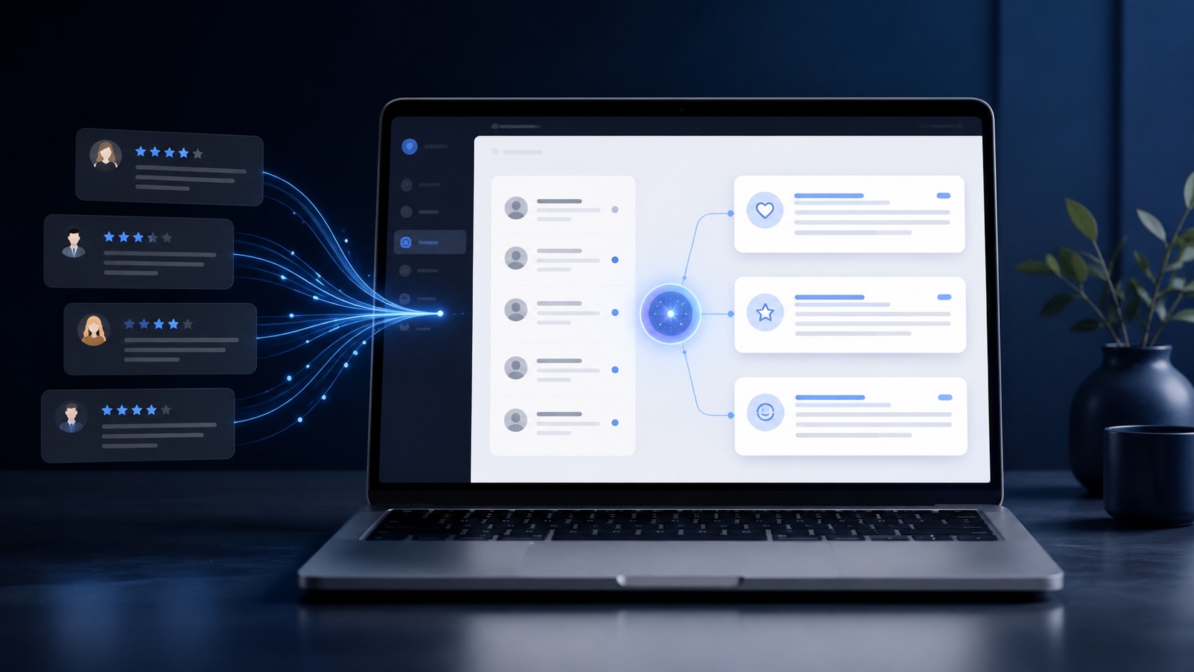 AI review response dashboard transforming negative reviews into calm response drafts
